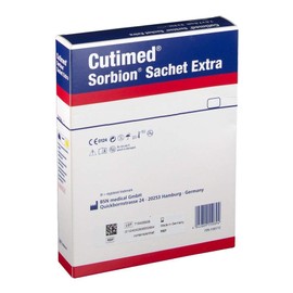 Cutimed Sorbion Sachet Extra Fibre Square Dressing, 5 x 5 cm