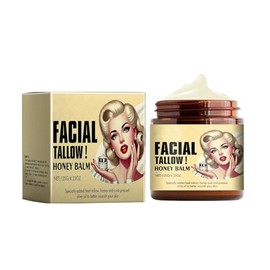 MUBSEOTH- Bálsamo de sebo de res batido y miel, sebo de res para la piel, humectante facial de sebo, bálsamo de sebo y miel