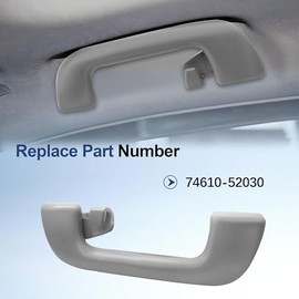 Rear Inner Roof Pull Handle Grab Auto Interior Ceiling Handrail with Hook Fit for Toyota Corolla Yaris Vios Rav4 Replace 74610-52020 Gray