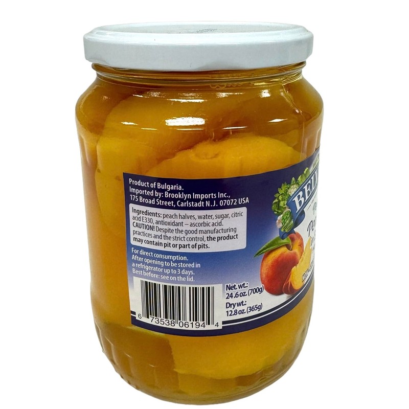 Belveder Canned Fruits (1 - PACK, Peeled Peach Halves)