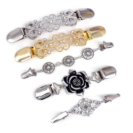 SOFAVO 5 Pcs Vintage Flower Dress Sweater Shawl Cardigan Clips for Women Girls