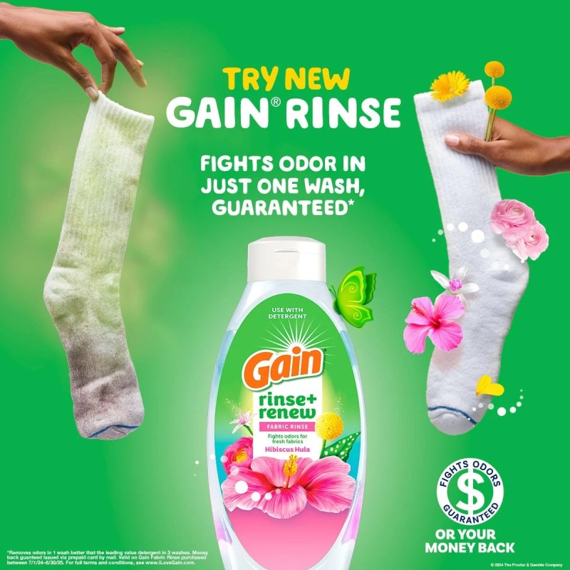Gain Rinse and Renew Fabric Softener 48 Fl Oz Odor