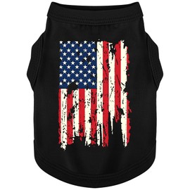 American Flag Inspired Dog Vest: Perfect Dog Shirt, Ideal Tank Top for Everyday Wear, Independence Day Celebrations Quality Materials Cute and Stylish Look Black Battle Damaged M