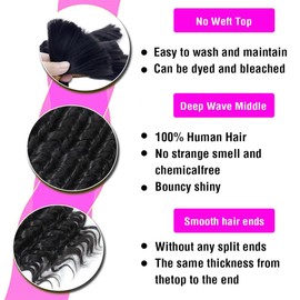 Human Braiding Hair for Boho Braids Human Hair Braiding Hair 100g 22 Inch Curly Boho Hair for Braiding Knotless 12A Deep Wave Bulk Human Hair for Braiding Bohemian Natural Color