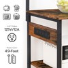 HOOBRO Large Bakers Rack with Power Outlets, 6-Tier Microwave Stand