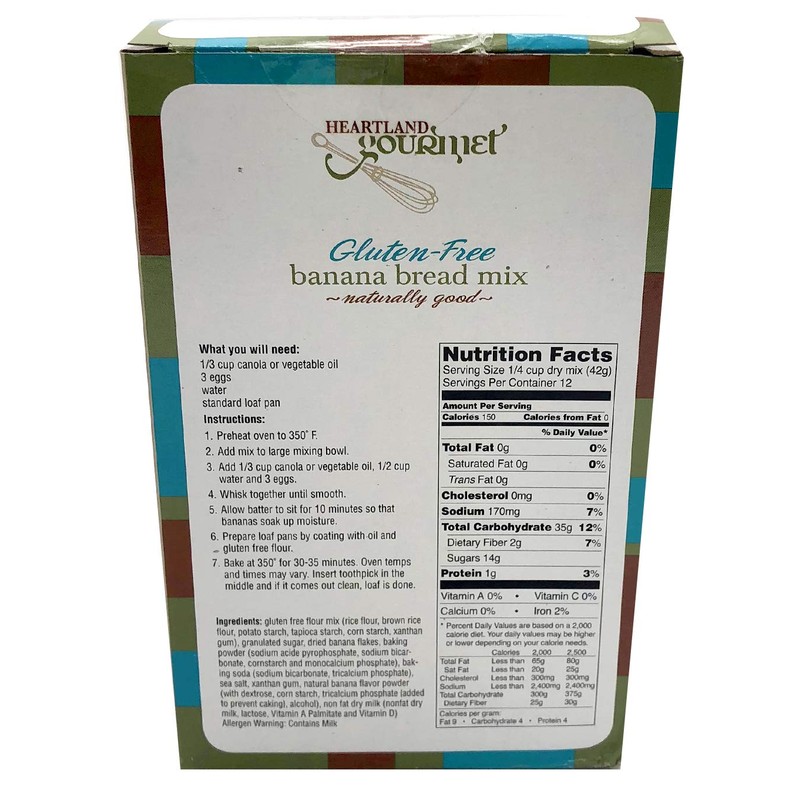 Heartland Gourmet Gluten Free Banana Bread Mix - Soft and