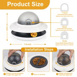 Smart Interactive Cat Feeder 2-in-1 Slow Feeder & Track Ball Toy with Bell Puzzle & Snack Dispenser Promotes Healthy Eating & Mental Stimulation for Cats Indoor