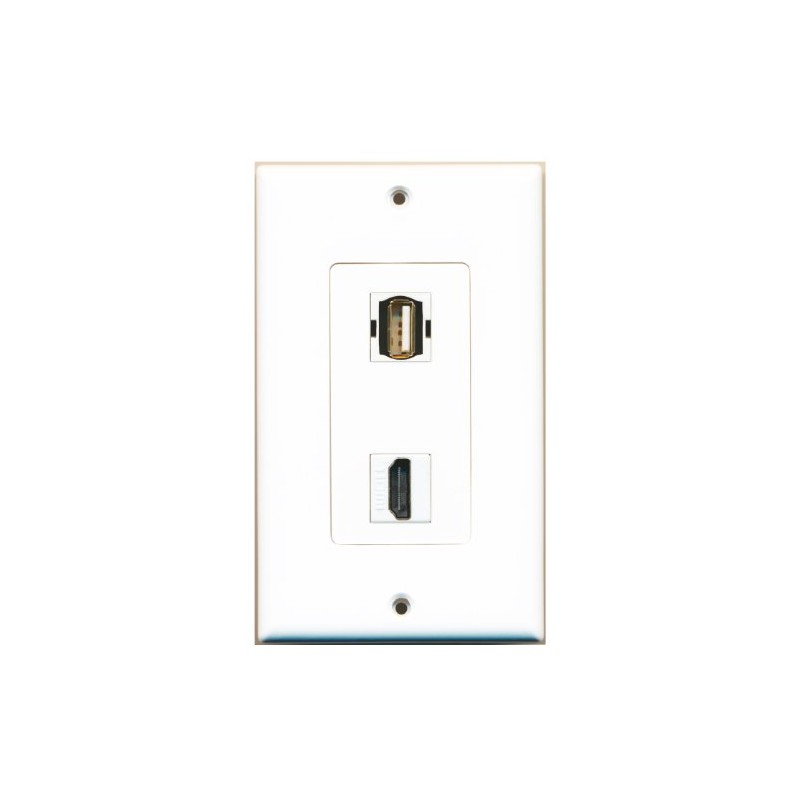 RiteAV - 1 USB-A and 1 HDMI Port Wall Plate,