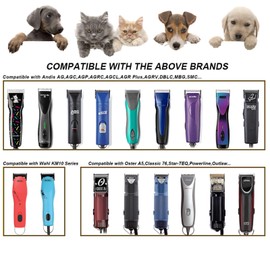10 Blades Dog Grooming Blades Compatible with Andis/Oster A5/Wahl KM-10 Series Dog Clippers,Detachable Clipper Replacement Blade(4PCS-#10+4FC+5FC+7FC)
