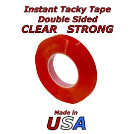 ALAZCO 3 Rolls Multipurpose Double Sided Adhesive Each 1/4" inch Wide & 6 Yards (Total 18 yrd) Clear Heavy Duty Mounting Tape Photo Frame - Clear - Made in USA