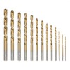 13pcs Left Handed Drill Bit Set M2 HSS with Titanium