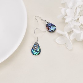 VONALA 925 Sterling Silver Vintage Dangle Earrings with Abalone Shell Jewellery Birthday Gifts for Women… (Butterfly Dangle Earrings)