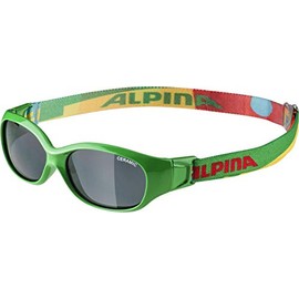 ALPINA FLEXXY KIDS Flexible and Shatterproof Sunglasses with 100% UV Protection for Children, Green Puzzle Gloss, One Size
