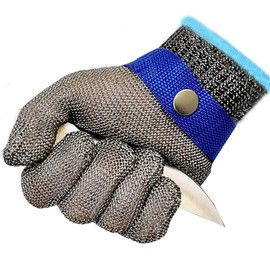 [Linodes] Blade-Proof Level 9 Work Gloves, Cut-Resistant, For Cooking, Disaster Prevention, Stainless Steel Mesh Protective Gloves, Non-Cut (One Hand), Left & Right Handed, Includes 1 Cotton Gloves, M