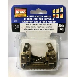 HangZ Canvas Flat Mount Sawtooth Hanger 20lb 10pc per package