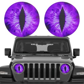 2PCS Beast Eyes Headlight Decals,Round Headlight Decal, 3D Stereo Eyes Headlight Decal Stickers,Jeep Eyes for Headlights