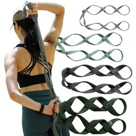 VRTX Mesh Stretching Strap with 7 Loops, Resistance Bands, Yoga Strap for Stretching, Physical Therapy Strap, Stretch Bands for Exercise, Hamstring & Leg Stretcher Belt, Elastic Bands, Set of 4