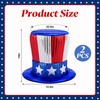 Watayo 2 Pcs 4th of July Decoration Glitter Top Hat,