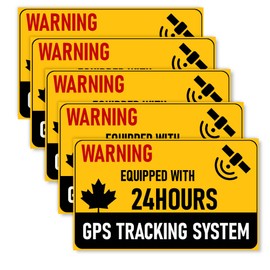 5 PCS Gps Tracker 24 Hours Tracking Sign,Alarm Anti-theft Sticker,6x3.5 In Gps Decal,Large Banner Decor For Bike Car Bumper