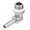 sourcing map Nickel-Plated Copper Hose Barb Fitting Elbow 4mm Barbed