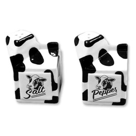 The Bridge Collection 3.15" Cow Print Milk Carton Salt and Pepper Shaker Holder Set - 2 Piece Set - Cow Kitchen Items - Fun Salt and Pepper Shakers for Farmhouse, Country, or Cow Decor