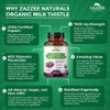 Zazzee USDA Organic Milk Thistle 30:1 Extract, 7500 mg Strength,