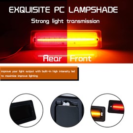 Tonsya Para Chevy Nova 1970 1971 1972 1973 1974 parachoques delantero/trasero luces de marcador lateral de guardabarros ámbar y rojo, luces LED ahumadas M1649C M1649D 4 piezas