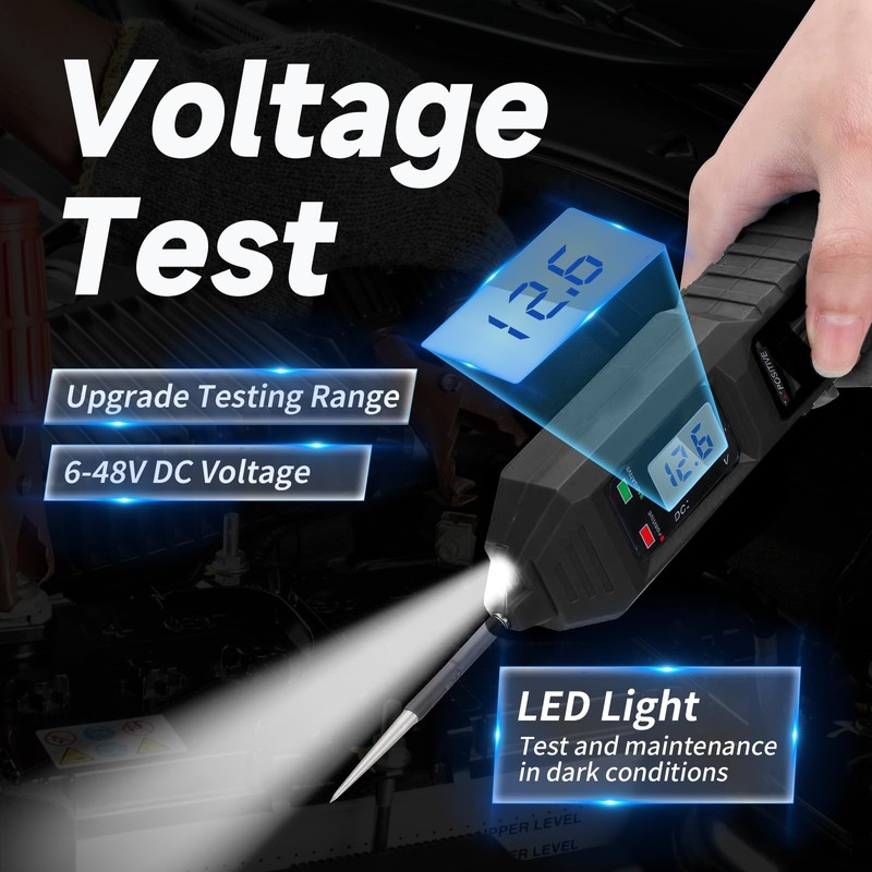Voltage Tester Pen, Car Circuit Tester, 6-48 V DC Car