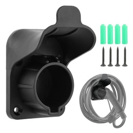 QWLWBU EV Charger Holder,Chassis Bracket Clamp for Portable Electric Car Charger,Electric Vehicle Charging Cord Holder Wall Mount Connector Space Saving for SAE J1772 (Black)