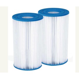 Summer Waves - Pack of 2 - Type A/C - Pool Paper Filter - Filter Cartridges - Replacement Filter - 20.4 x 10.4 cm - Pool Filter for Whirlpool Steel Frame Pool Spa