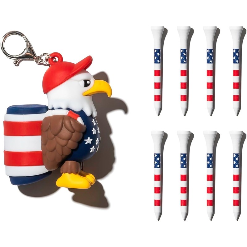 Eagle Golf Tee Holder Tea Case with 8 Tees, Funny