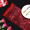 Snowkingdom 2 Pieces Red Table Runner Sequin Glitter Mesh Table