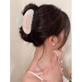 Glorig Acrylic Bridal Hair Clips For Women Cute Pink Bow Hair Claws Fashion Letter Bridemaid Claw Clips Bride Hair Accessory Chic Wedding Hairclips Accessory Gift