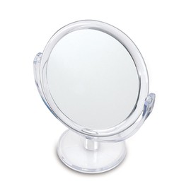 Danielle Creations 6.75-Inch Double Sided Vanity Makeup Mirror with Ultra Vue Glass, 12x Magnfication, Clear Acrylic