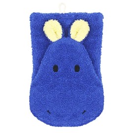 BIONATURE Organic Cotton Wash Mitt Hippo Blue Large