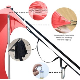 easierhike Beach Canopy Windproof Design, Sun Shelter UPF50+ Portable Family Tent with 6 Sandbags Anchors 8x8 FT 2 Pole Pop Up Outdoor Shelter for Beach, Camping, Fishing, Backyard