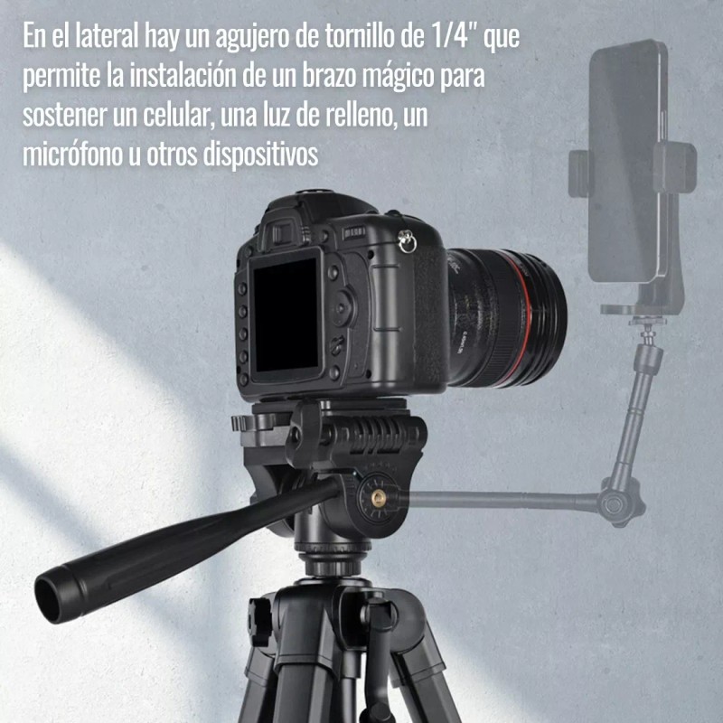Kingmazi Trípode De Cámara Profesional De 177cm, Tripié Para Celular