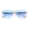 Luxury Hip Hop Rapper Rimless Bevel Lens Rectangular Hustler Sunglasses