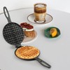 7 Inch Round Cast Iron Waffle Iron Easy Clean Two