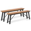 COSTWAY Indoor Outdoor Folding Acacia Wood Dining Benches Rectangular Camping
