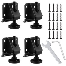 OwnMy Set of 4 Heavy Duty Adjustable Leveling Feet Levelers Hexagon Nuts Lock Furniture Legs Furniture Feet Risers Black Furniture Levelers for Heavy Furniture Table Cabinets Workbench Shelving Units