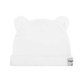 Prapiroon Newborn Baby Boys Girls 100% Cotton Toddler Premature Baby Hospital Winter Hat 0-6 Months, White/Grey/Pink