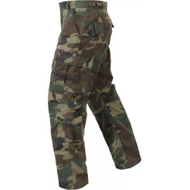 Army Universe Camo Vintage Paratrooper Pants 8 Pocket Tactical Military BDU Woodland Fatigues - Medium