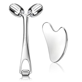 Yeamon Gua Sha - Juego de herramientas faciales y rodillos faciales, herramienta de masaje facial para rutina de cuidado de la piel de las mujeres, ro