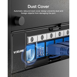 VCELINK RJ45 Cat6 Keystone Jacks with Dust Cover, Dust-Proof Keystone Jacks, Slim Profile 25-Pack, 90-Degree Punch Down Ethernet Modular Jacks, UTP Keystone Jack Adapter, Blue