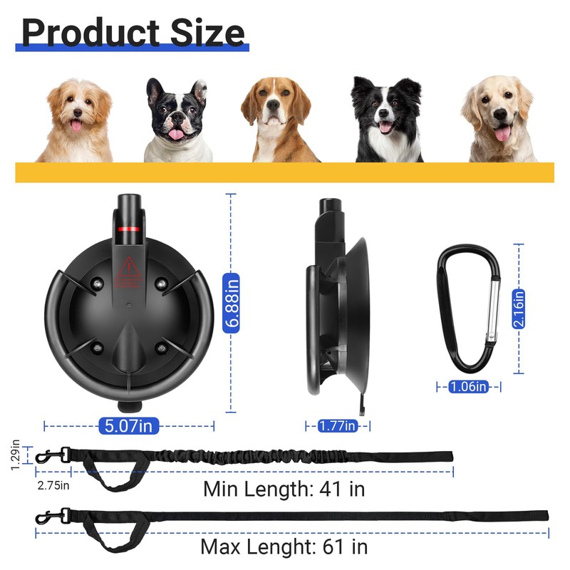 Dog Bathing Suction Cup with Tether, High Elasticity Nylon Dog