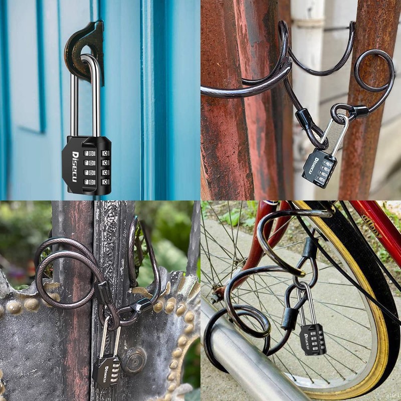 1 Pack disecu 4 Digit Combination Lock, 2.6 Inch Long