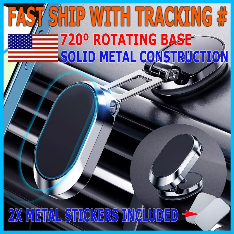 Miniduino 360 Rotation Magnetic Phone Holder Foldable Car Mount Stand