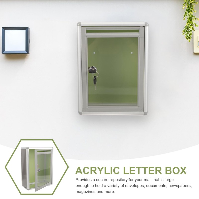 STOBOK Clear Acrylic Suggestion Box with Slot and Lock, Transparent