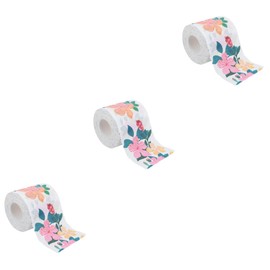 Beavorty 3 Rolls Dispos. Napkin Roll 4 Ply Soft Absorbent Patterned for Bathroom Decor